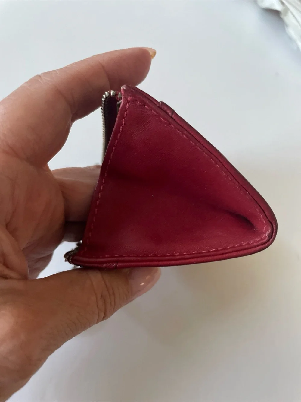 Coach Red Leather Card & Key Wristlet